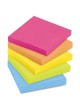 Post-it 654-5PK Cape Town Notes, Self Adhesive, 3" x 3", Assorted colors, Pack of 5
